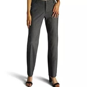 Lee Business Casual Relaxed Fit Straight-Leg Plaid Trouser Pants (12S)